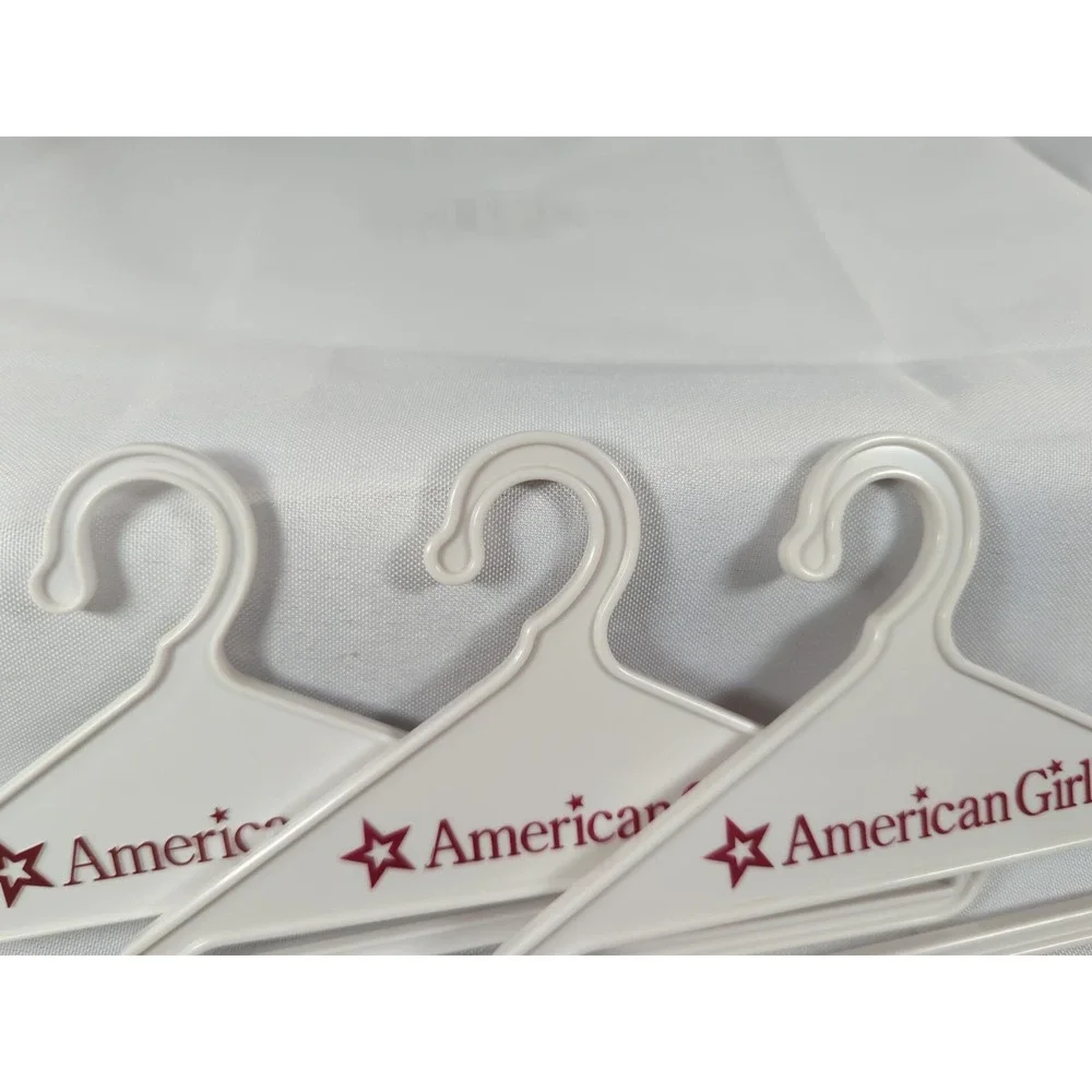 American Girl Lot of 3 White Plastic Doll Clothing Hangers